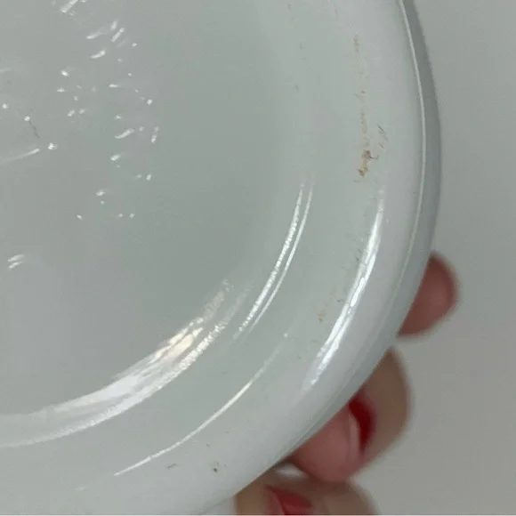 Vtg Anchor Floral Milk Glass Stackable Coffee Mugs USA Oven Proof Brown Lot Of 8 - Picture 7 of 15